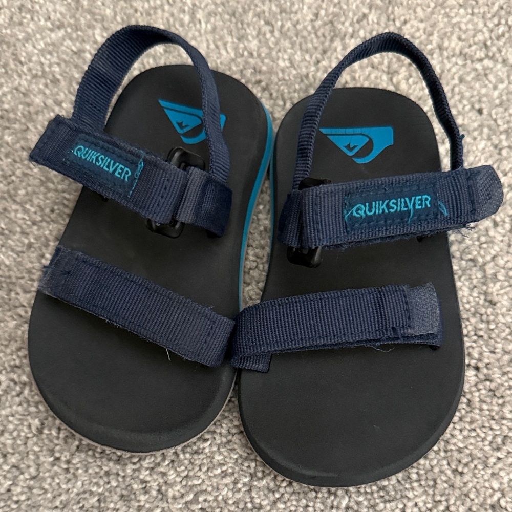 Quiksilver Navy and Teal Kids' Strap Sandals